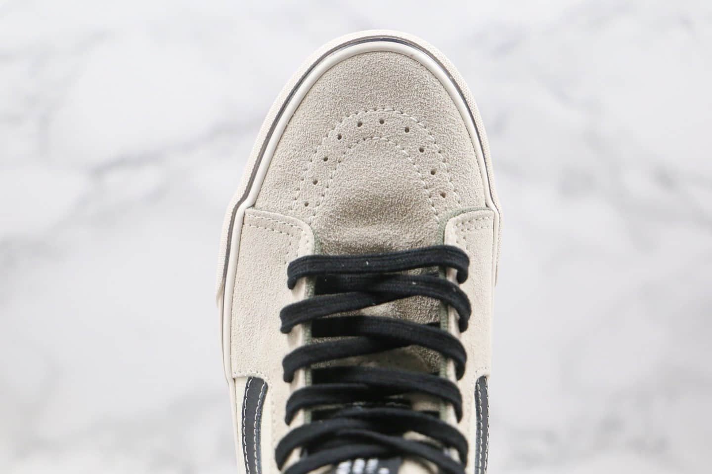 万斯Vans Sk8-Hi公司级版本高帮板鞋米白黑色网格原档案数据开发 货号:VN0A4BV622H