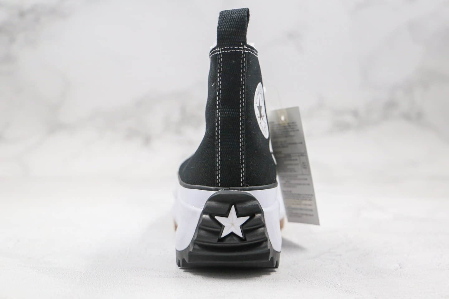 匡威J.W. Anderson x Converse chuck Run Star Hike Hi公司级版本联名高帮锯齿厚底加绒板鞋黑白色原楦开发 货号:166802C