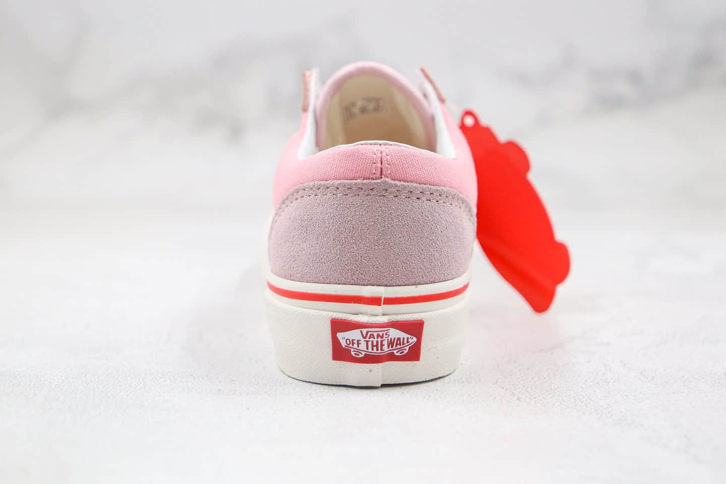 万斯Vans Old Skool公司级版本低帮粉色帆布麂皮拼接硫化板鞋原盒原标原楦头纸板打造 货号:VN0A32R3LVH