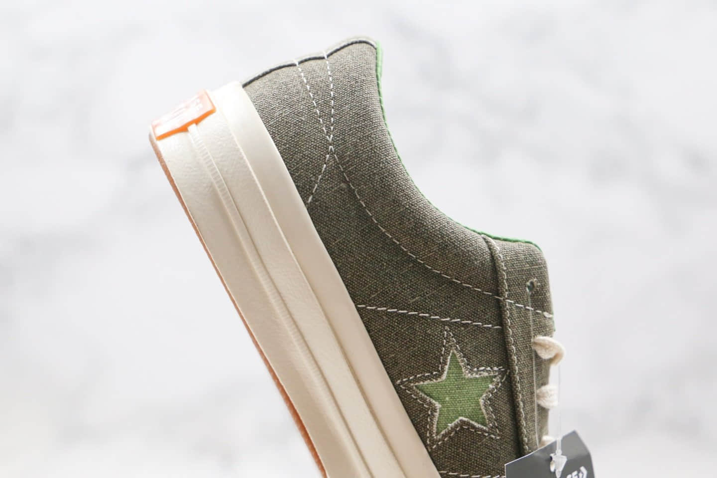 匡威Converse One Star Sunbaked公司级版本木村一星棕绿色麂皮硫化板鞋内置NFC芯片感应 货号:164361C
