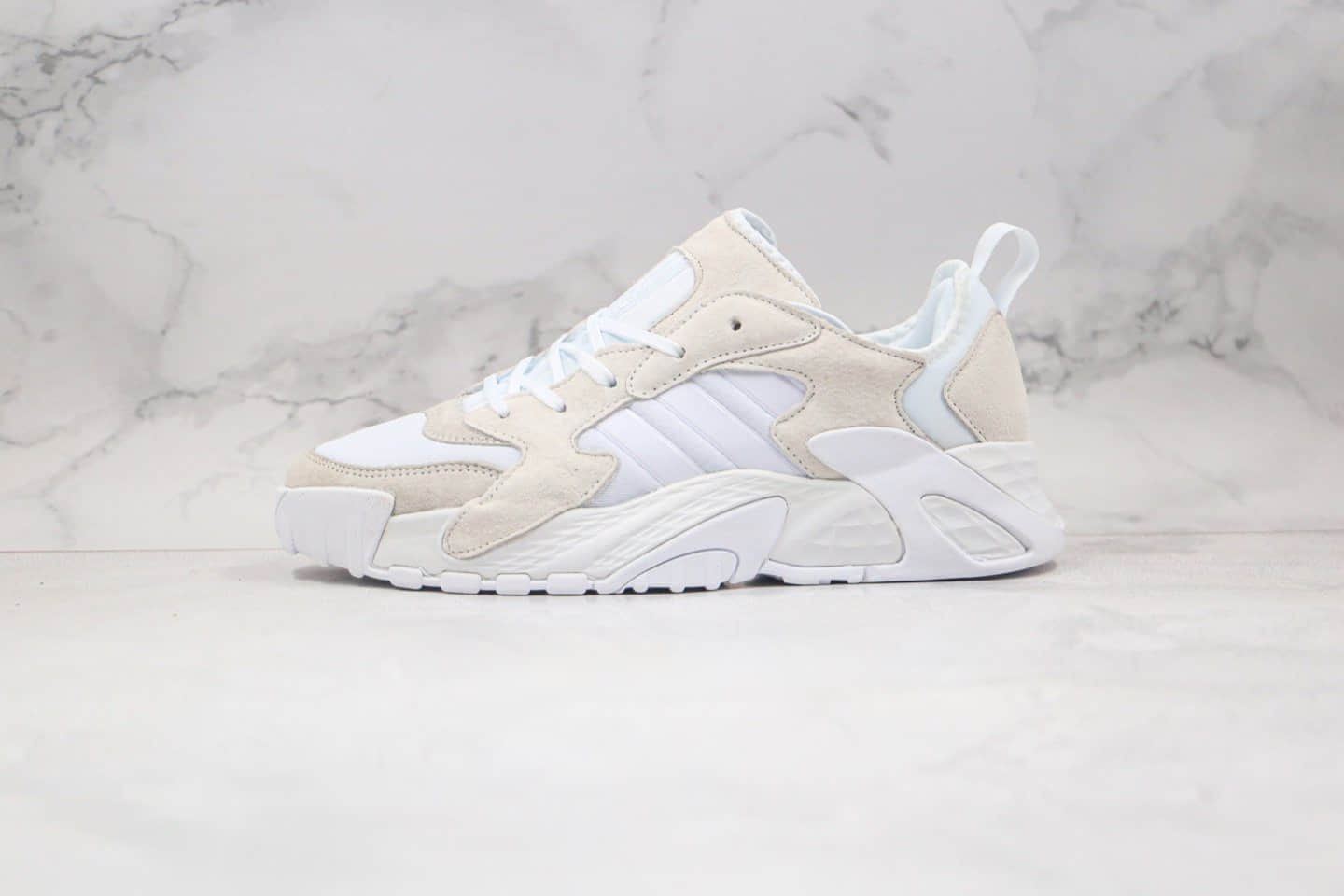 阿迪达斯Adidas Streetball纯原版本三叶草街球跑鞋米白色原楦头纸板打造 货号:FW1217