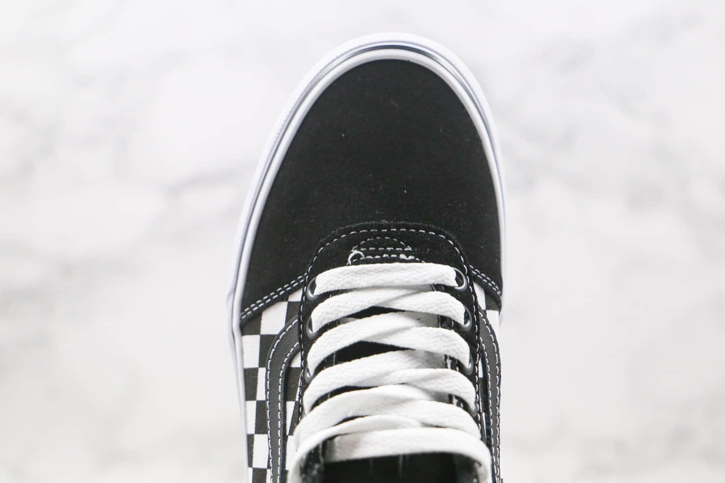 万斯Vans Ward HI公司级版本高帮棋盘格子黑白色硫化板鞋原厂硫化大底原档案数据开发 货号:VN0A38DN5GX1