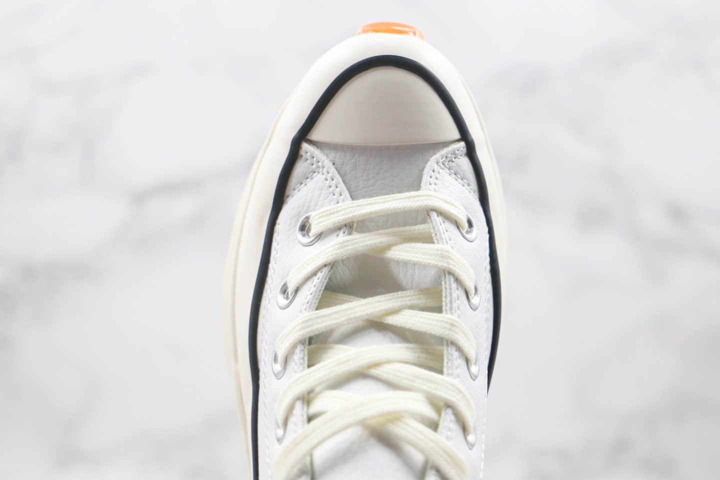 匡威Converse chuck Run Star Hike Hi White Blue Gum x J.W. Anderson联名款公司级版本高帮皮面厚底锯齿皮面白色加绒松糕鞋原盒原标 货号:162255C