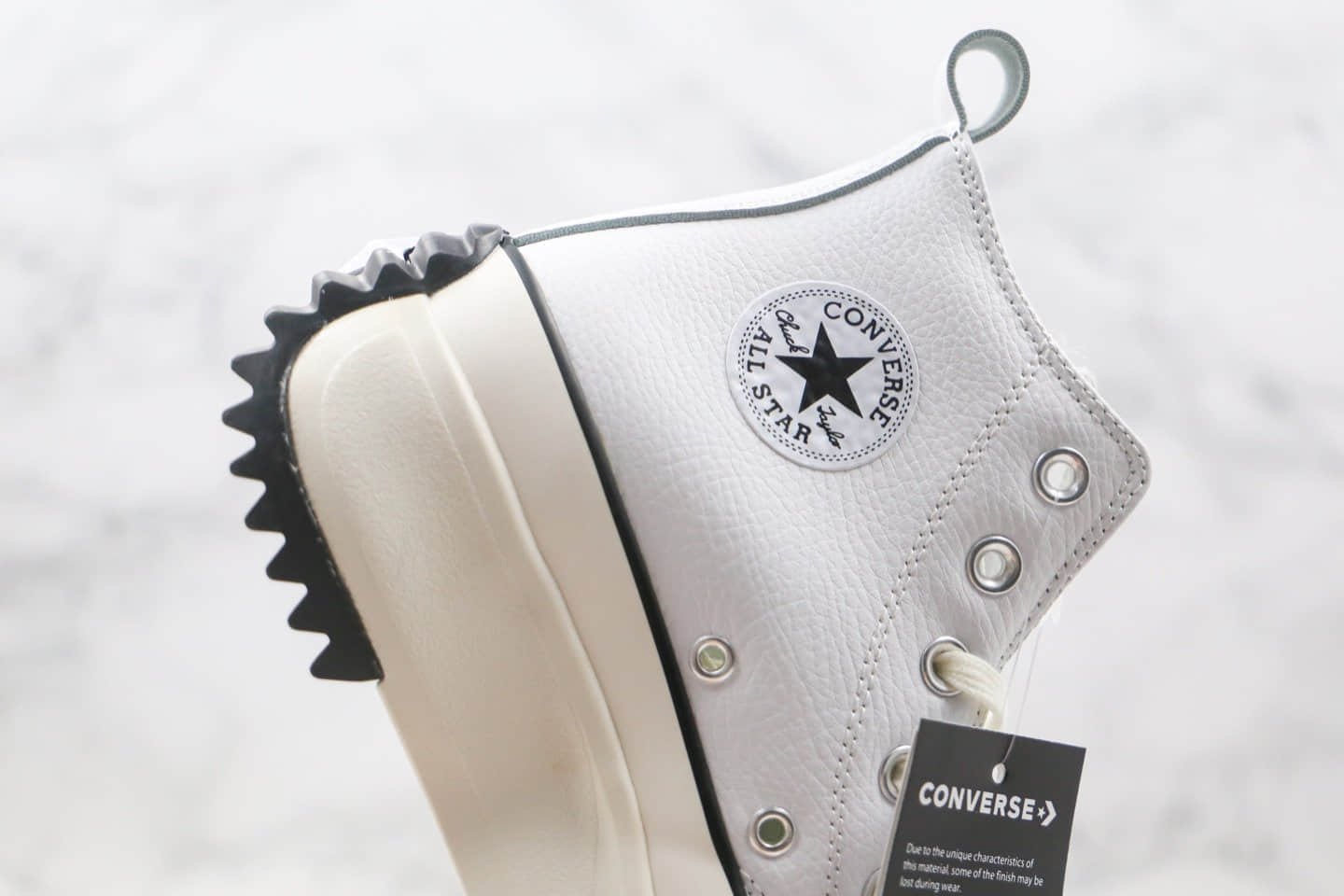 匡威Converse chuck Run Star Hike Hi White Blue Gum x J.W. Anderson联名款公司级版本高帮皮面厚底锯齿皮面白色加绒松糕鞋原盒原标 货号:162255C