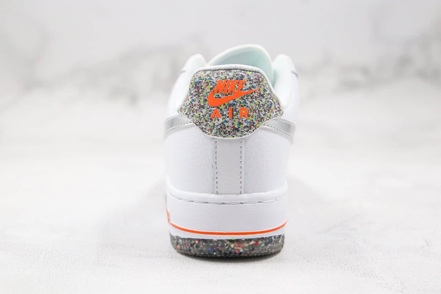 耐克Nike Air Force 1 Low纯原版本低帮空军一号马赛克像素白黑银色板鞋内置全掌Sole气垫 货号:DB1558-100