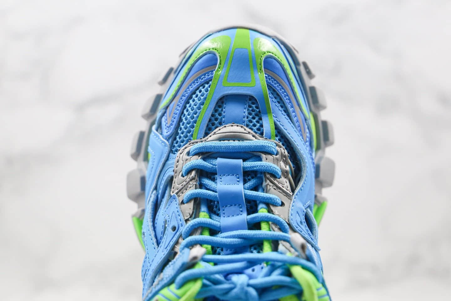 巴黎世家Balenciaga Track 4.0纯原版本四代复古老爹鞋蓝绿色原盒配件齐全