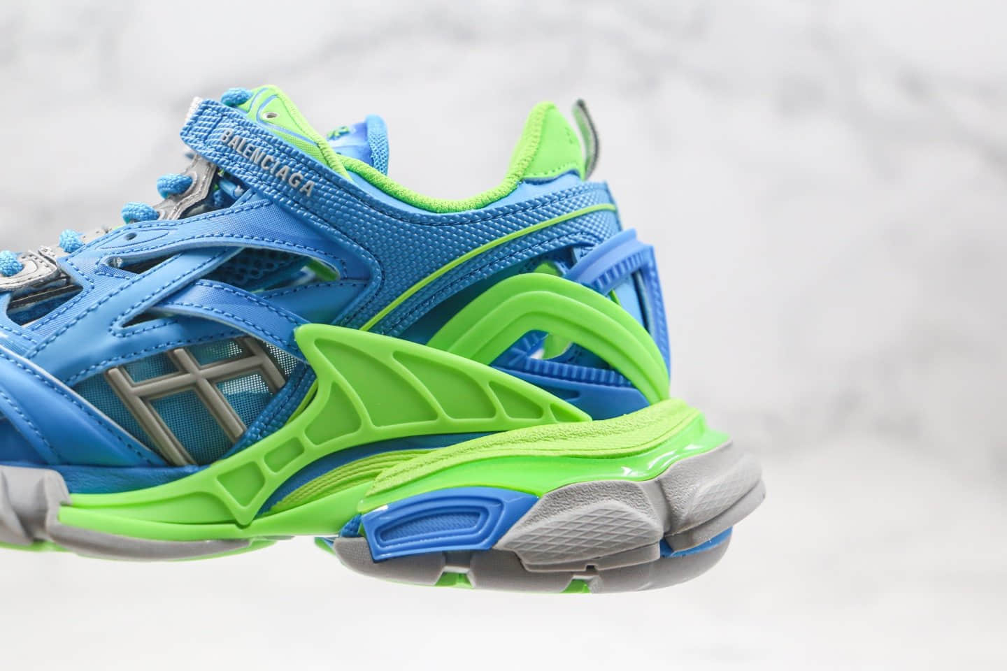 巴黎世家Balenciaga Track 4.0纯原版本四代复古老爹鞋蓝绿色原盒配件齐全