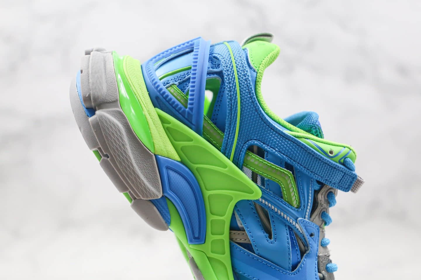 巴黎世家Balenciaga Track 4.0纯原版本四代复古老爹鞋蓝绿色原盒配件齐全