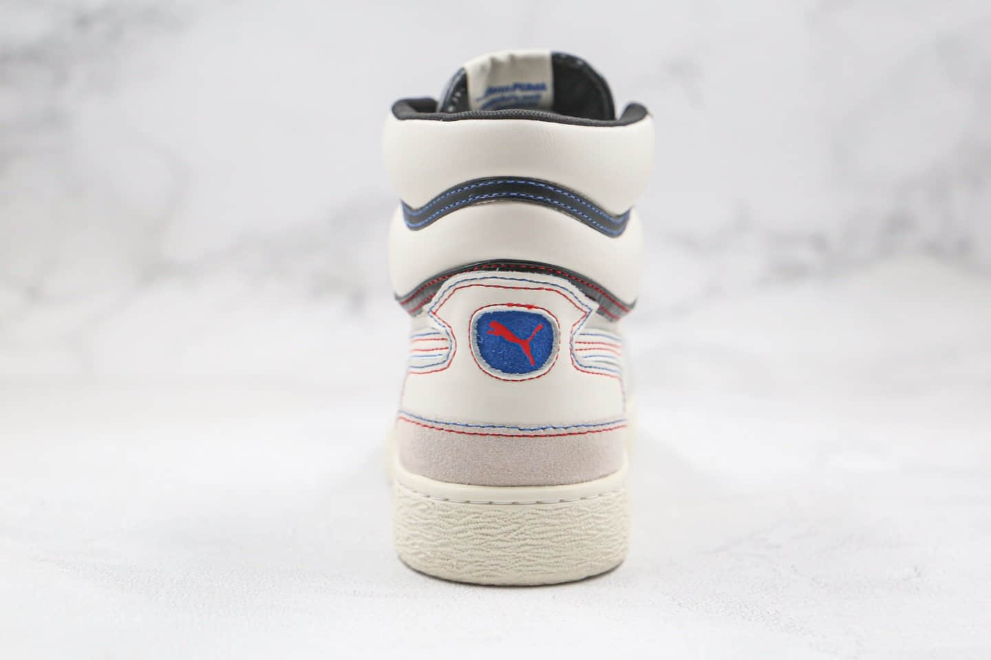 彪马Puma Ralph Sampson Mid纯原版本中帮皮面米白黑色板鞋原楦头纸板打造 货号:374072-011