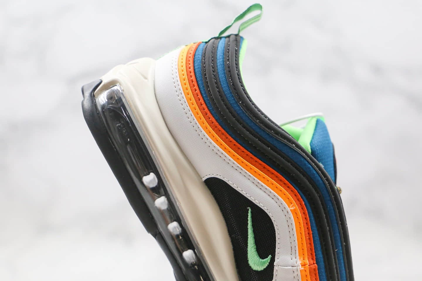 耐克Nike Air Max 97纯原版本子弹头Max97气垫鞋白橙蓝色原盒原标原档案数据开发 货号:CZ7868-300