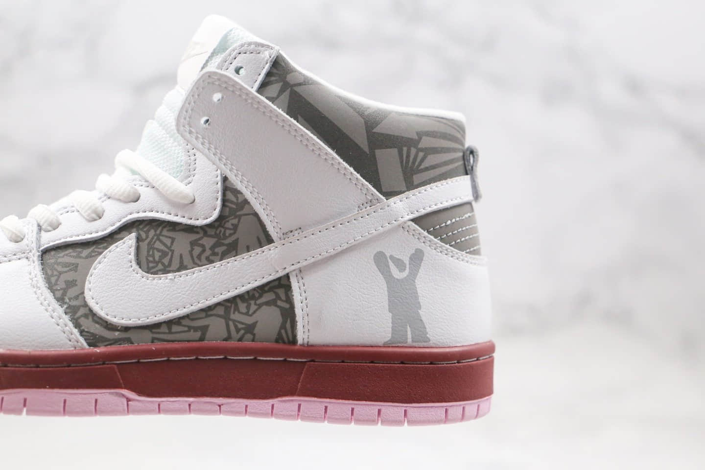 耐克Nike SB Dunk High纯原版本高帮SB DUNK灰白棕色爆裂纹板鞋原盒原标 货号:304292-001