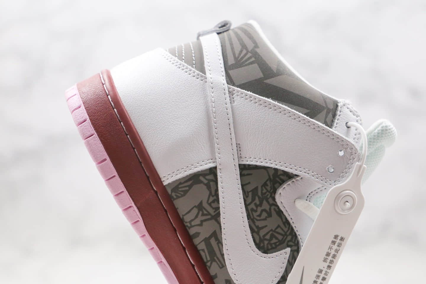 耐克Nike SB Dunk High纯原版本高帮SB DUNK灰白棕色爆裂纹板鞋原盒原标 货号:304292-001