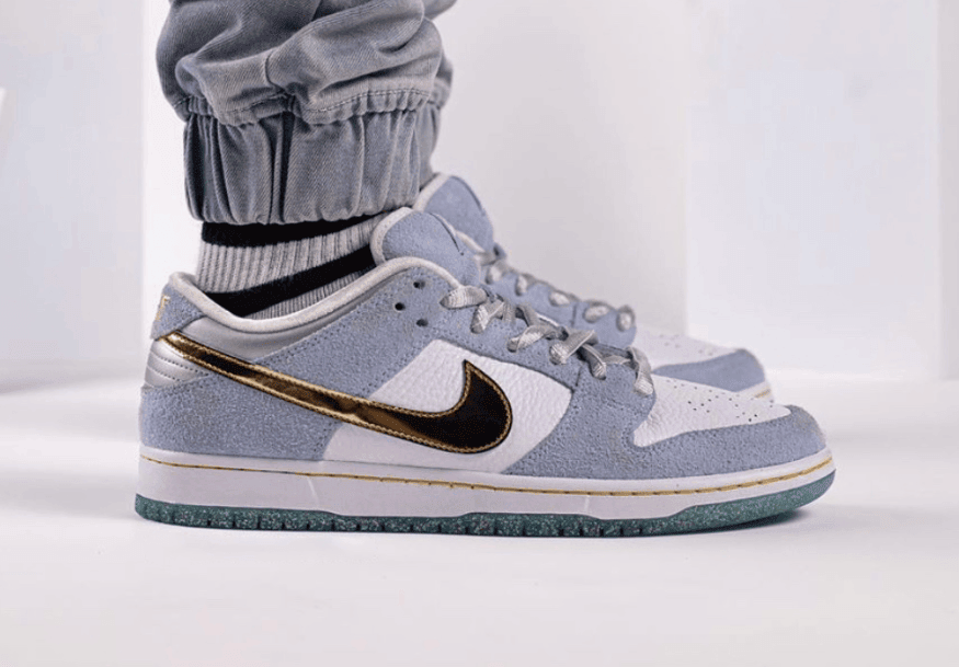 金钩+金粉外底!Sean Cliver x Nike SB Dunk Low上脚好看翻了! 货号:DC9936-100