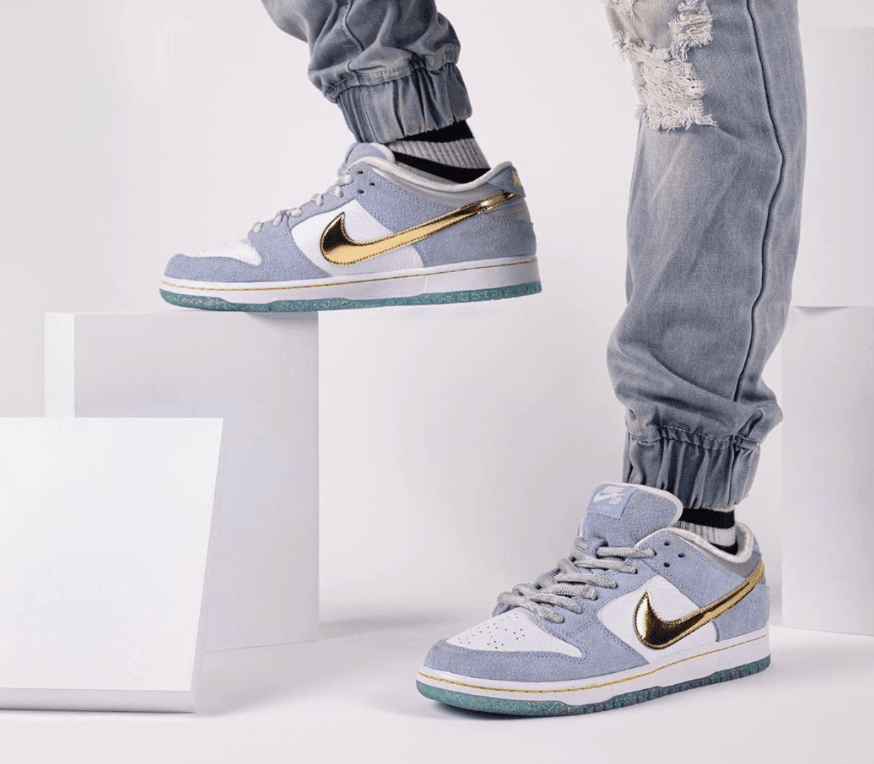 金钩+金粉外底!Sean Cliver x Nike SB Dunk Low上脚好看翻了! 货号:DC9936-100