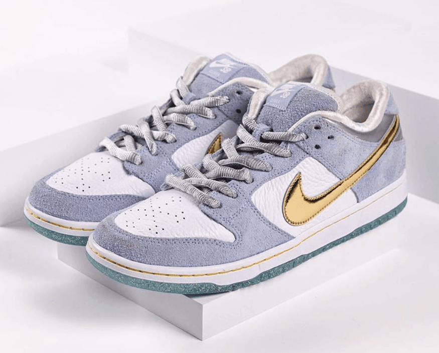 金钩+金粉外底!Sean Cliver x Nike SB Dunk Low上脚好看翻了! 货号:DC9936-100