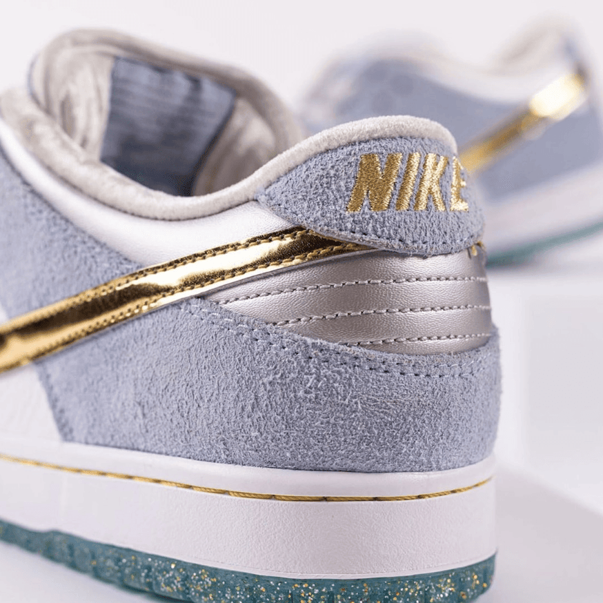 金钩+金粉外底!Sean Cliver x Nike SB Dunk Low上脚好看翻了! 货号:DC9936-100