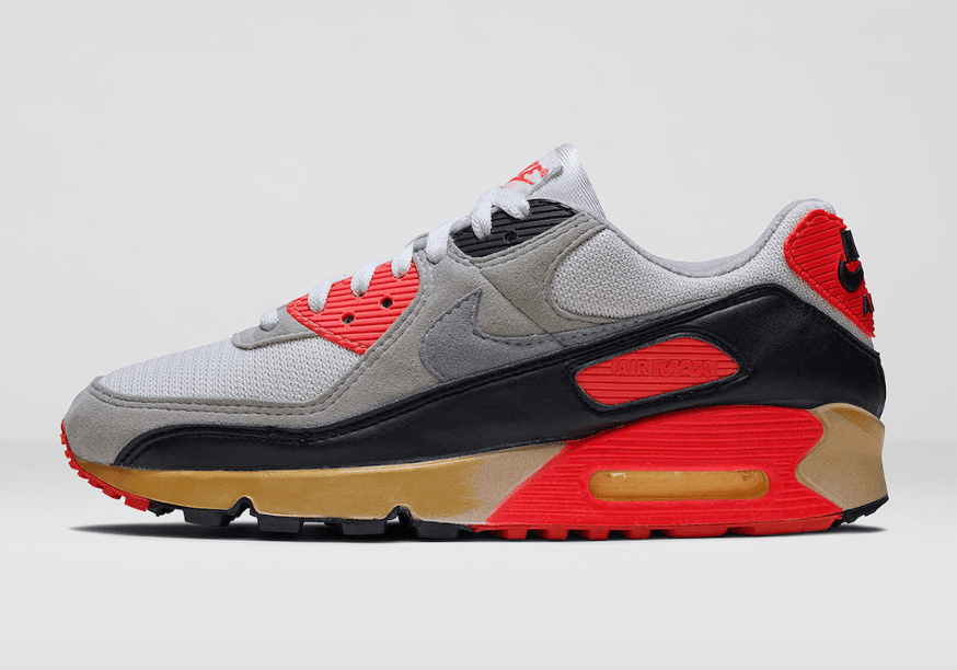 经典元年红外线配色Air Max 90下月复刻回归! 货号:CT1685-100