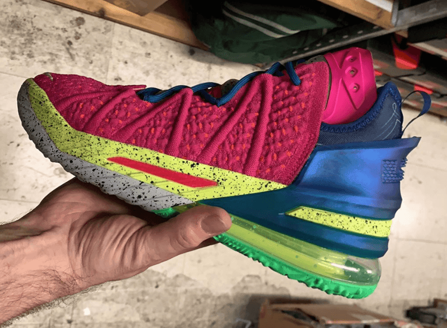詹姆斯LeBron 18洛杉矶之夜实物太吸睛!11月13日发售! 货号:DB8148-600