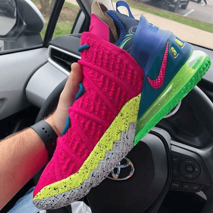 詹姆斯LeBron 18洛杉矶之夜实物太吸睛!11月13日发售! 货号:DB8148-600
