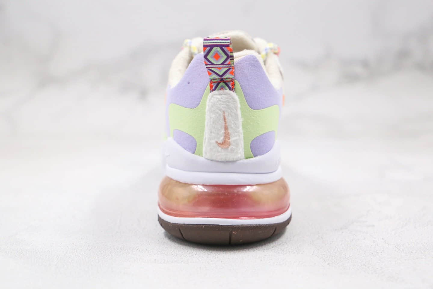 耐克Nike Air Max 270 React QP White Light Blue纯原版本半掌气垫Max270米白紫橙色马卡龙糖果色气垫鞋原盒原标 货号:DC3276-101