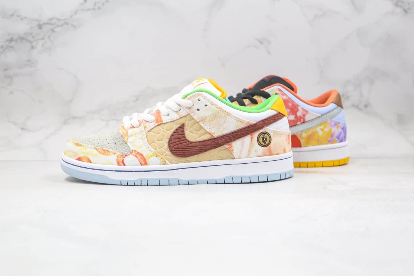 耐克Nike DUNK SB Low CNY纯原版本低帮SB DUNK中国新年限定扎染鸳鸯食拾文刺绣橙黄色板鞋内置Zoom气垫 货号:CV1628-800