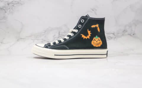 匡威CONVERSE Chuck Taylor 1970s公司级版本高帮万圣节2.0南瓜黑色硫化帆布鞋原档案数据开发 货号:162050C