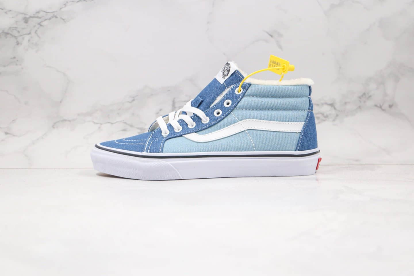 万斯Vans Sk8-Mid公司级版本中帮板鞋加绒牛仔蓝原厂硫化大底 货号:VN0A3MV8Q69