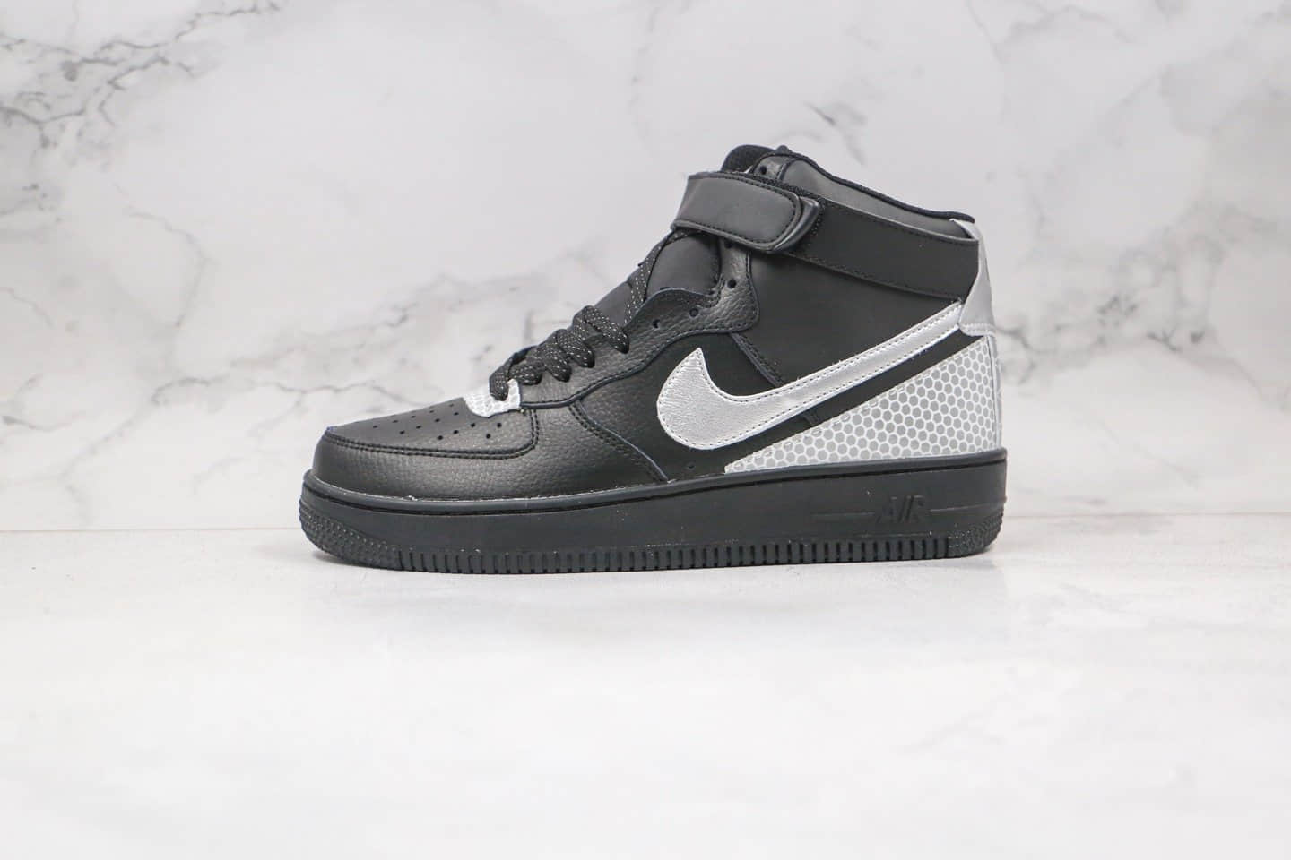 耐克Nike Air Force 1 High纯原版本高帮空军一号3M黑银色原楦头原纸板开发 货号:CU4159-001