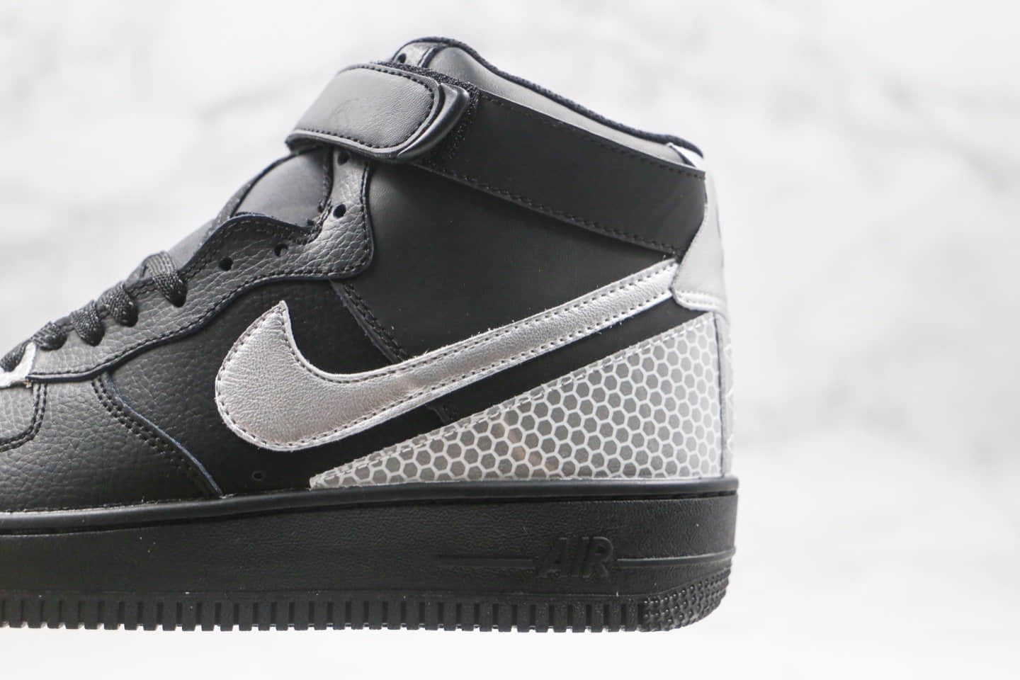 耐克Nike Air Force 1 High纯原版本高帮空军一号3M黑银色原楦头原纸板开发 货号:CU4159-001