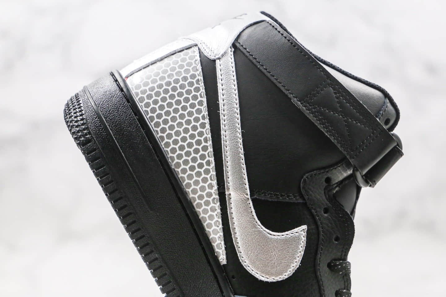 耐克Nike Air Force 1 High纯原版本高帮空军一号3M黑银色原楦头原纸板开发 货号:CU4159-001