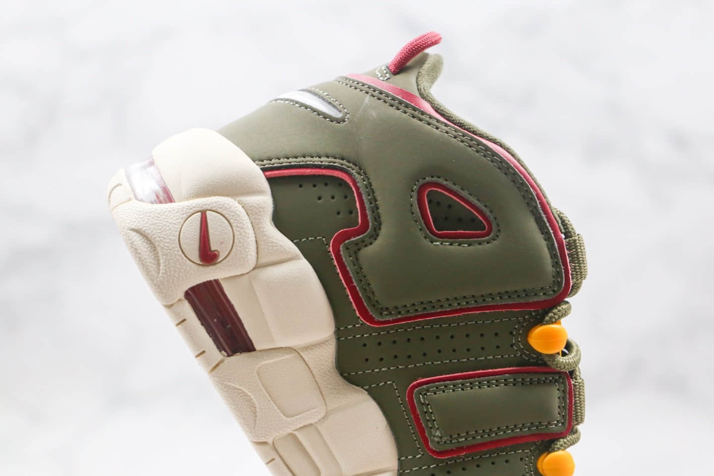 耐克Nike Air More Uptempo纯原版本大Air皮蓬篮球鞋橄榄绿内置气垫 货号:DH0622-300