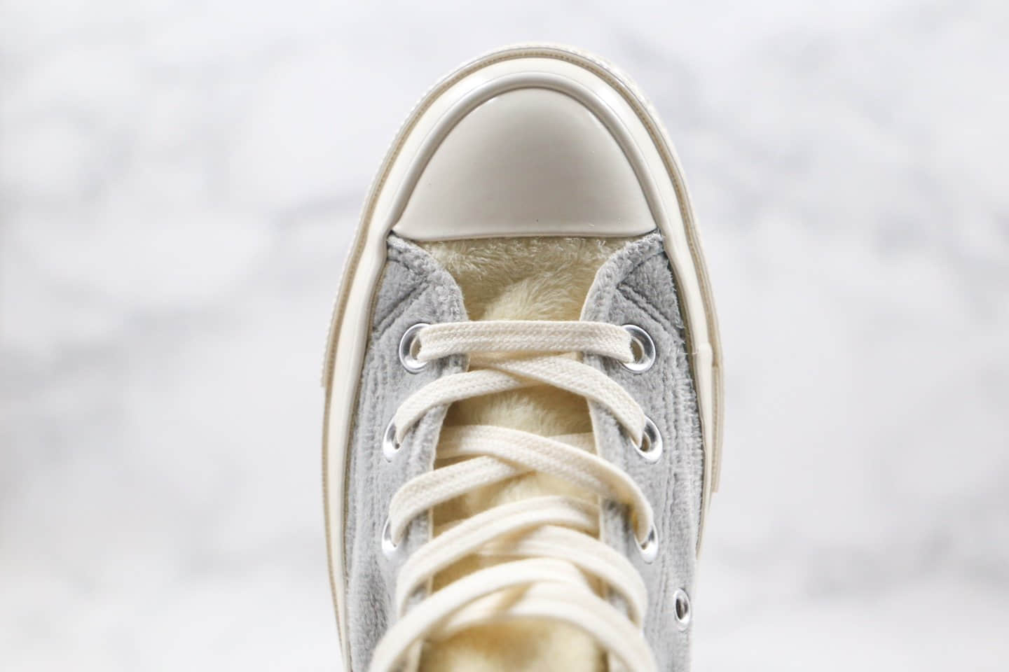 匡威Converse x Bugs Bunny兔八哥联名款纯原版本高帮灰白色毛绒硫化板鞋原楦头纸板打造 货号:169222C