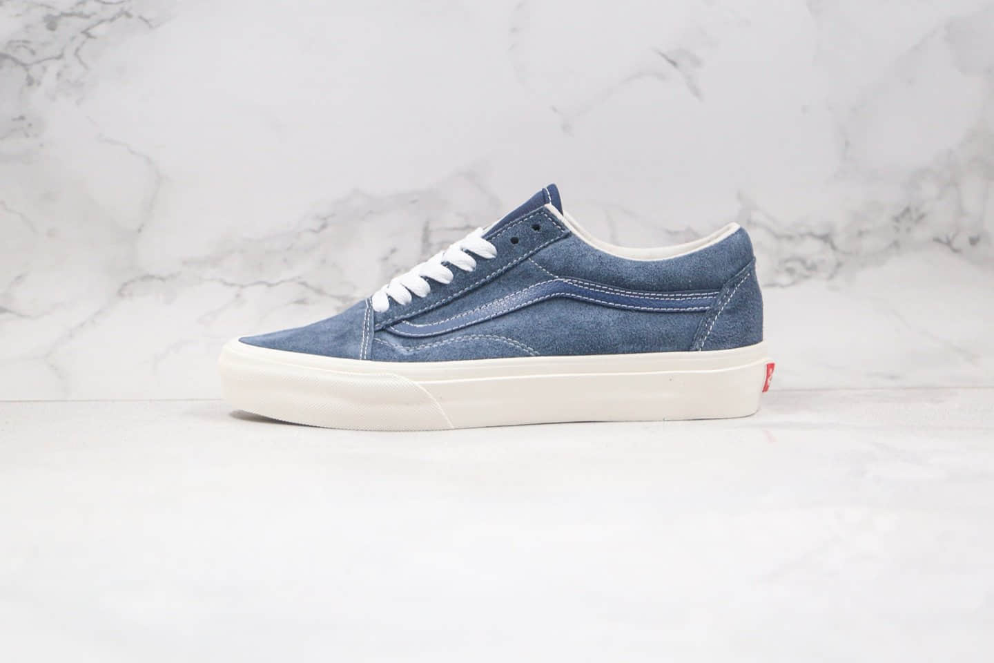 万斯Vans Vault OG Old Skool LX公司级版本低帮余文乐同款蓝色麂皮湖水蓝硫化板鞋原厂硫化大底内置钢印
