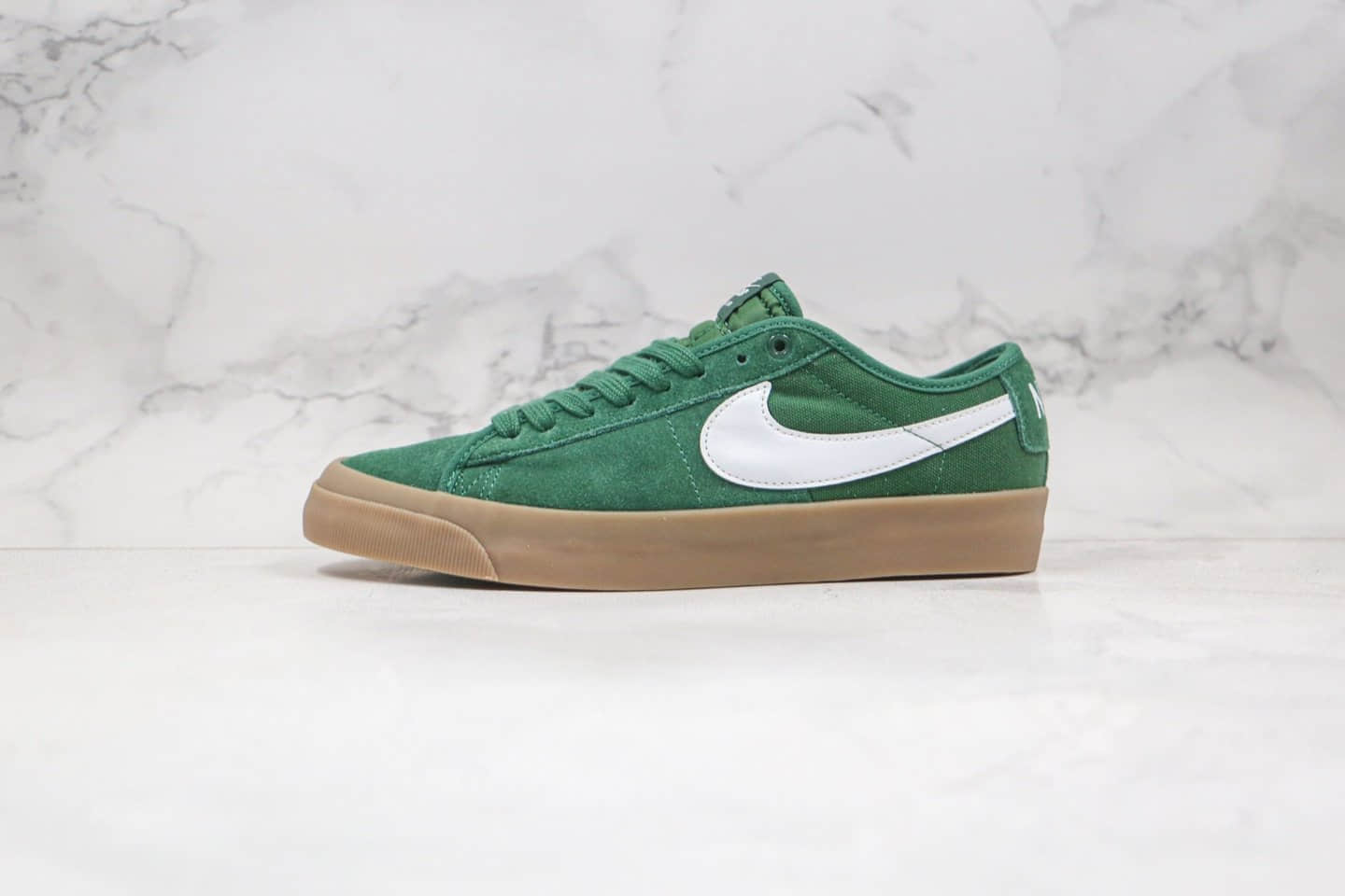 耐克Nike SB Blazer L ow Pro GT纯原版本低帮SB开拓者王一博同款生胶绿色板鞋原盒原标 货号:DC0603-300