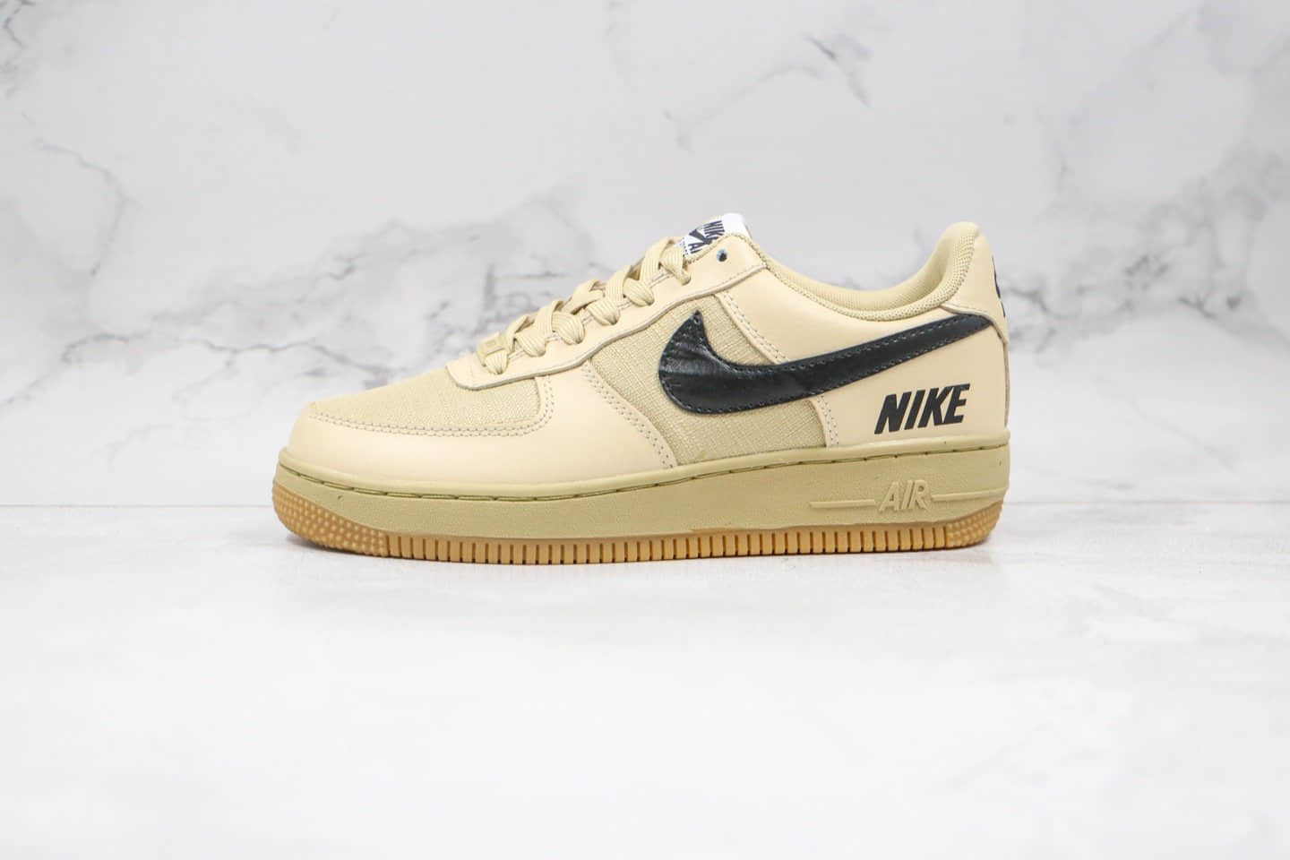 耐克Nike Air Force 1 PRM CLOT纯原版本低帮空军一号机能卡其色板鞋内置全掌Sole气垫 货号:CQ4215-700