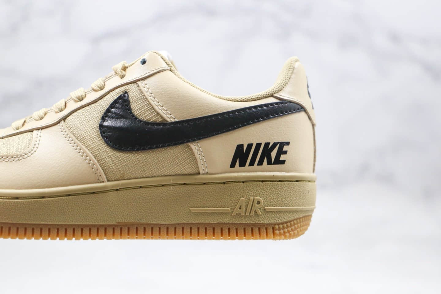 耐克Nike Air Force 1 PRM CLOT纯原版本低帮空军一号机能卡其色板鞋内置全掌Sole气垫 货号:CQ4215-700