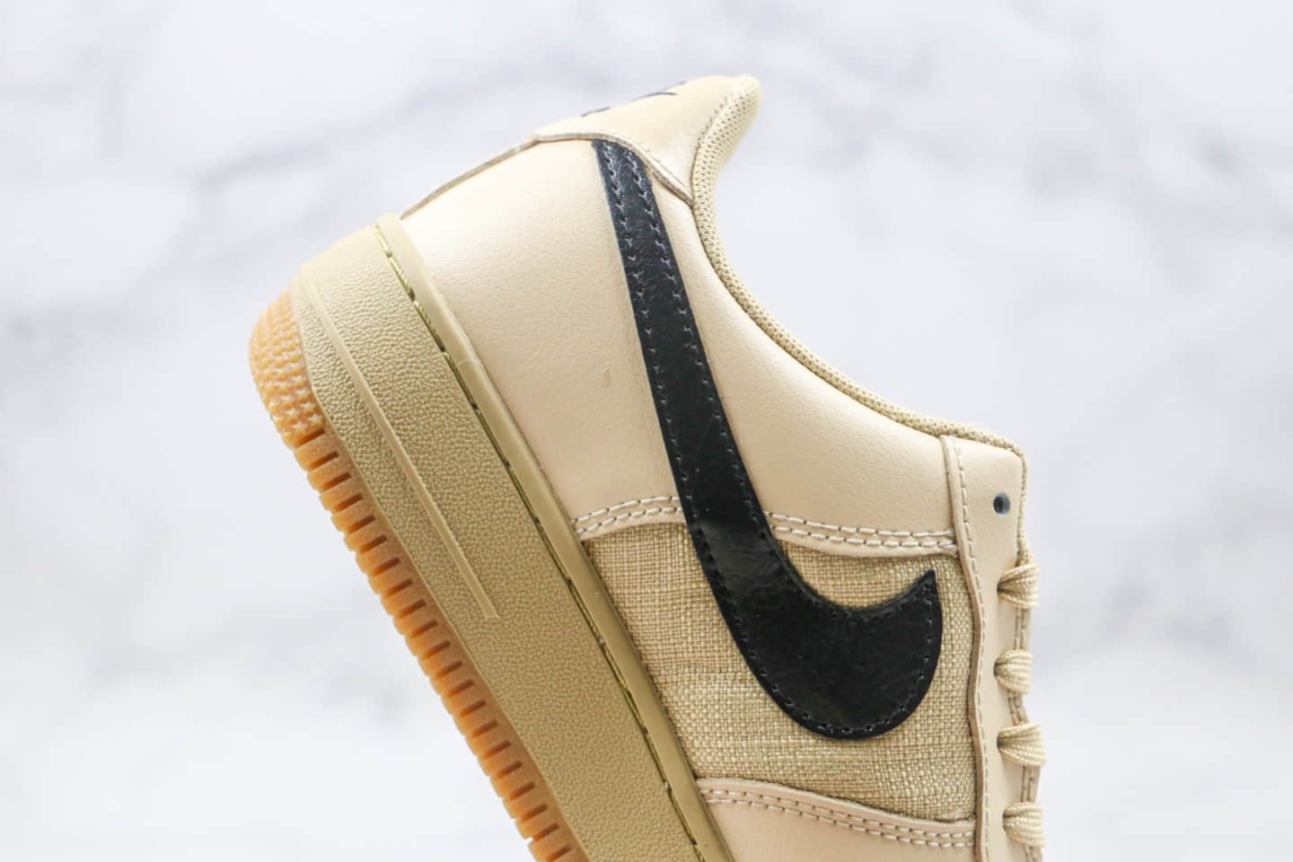 耐克Nike Air Force 1 PRM CLOT纯原版本低帮空军一号机能卡其色板鞋内置全掌Sole气垫 货号:CQ4215-700