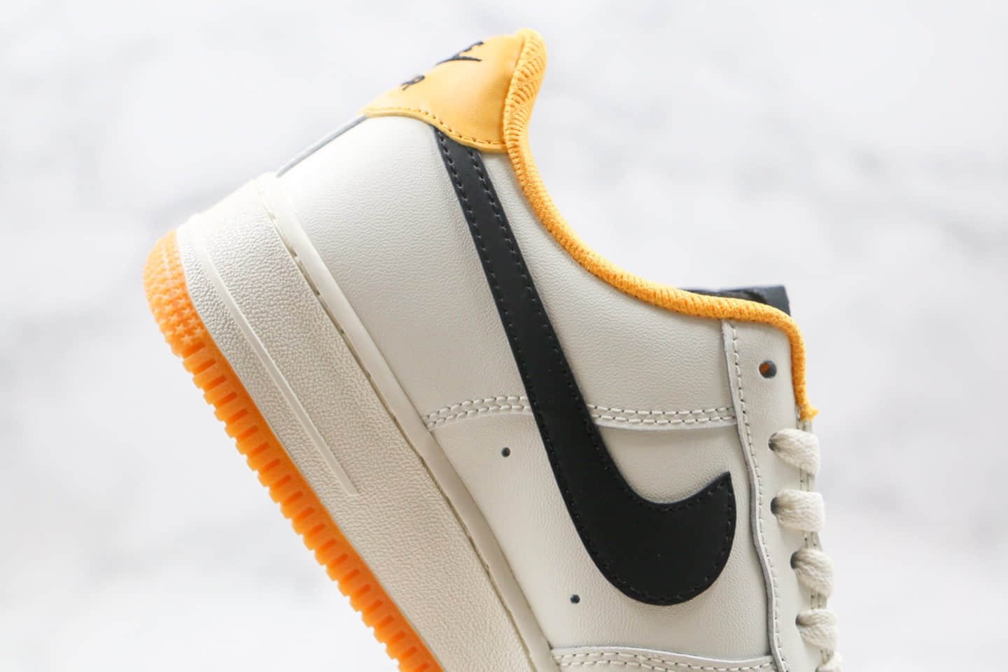 耐克Nike Air Force1 LOW'07纯原版本低帮空军一号米白黄黑色生胶板鞋原档案数据开发 货号:CT7875-998