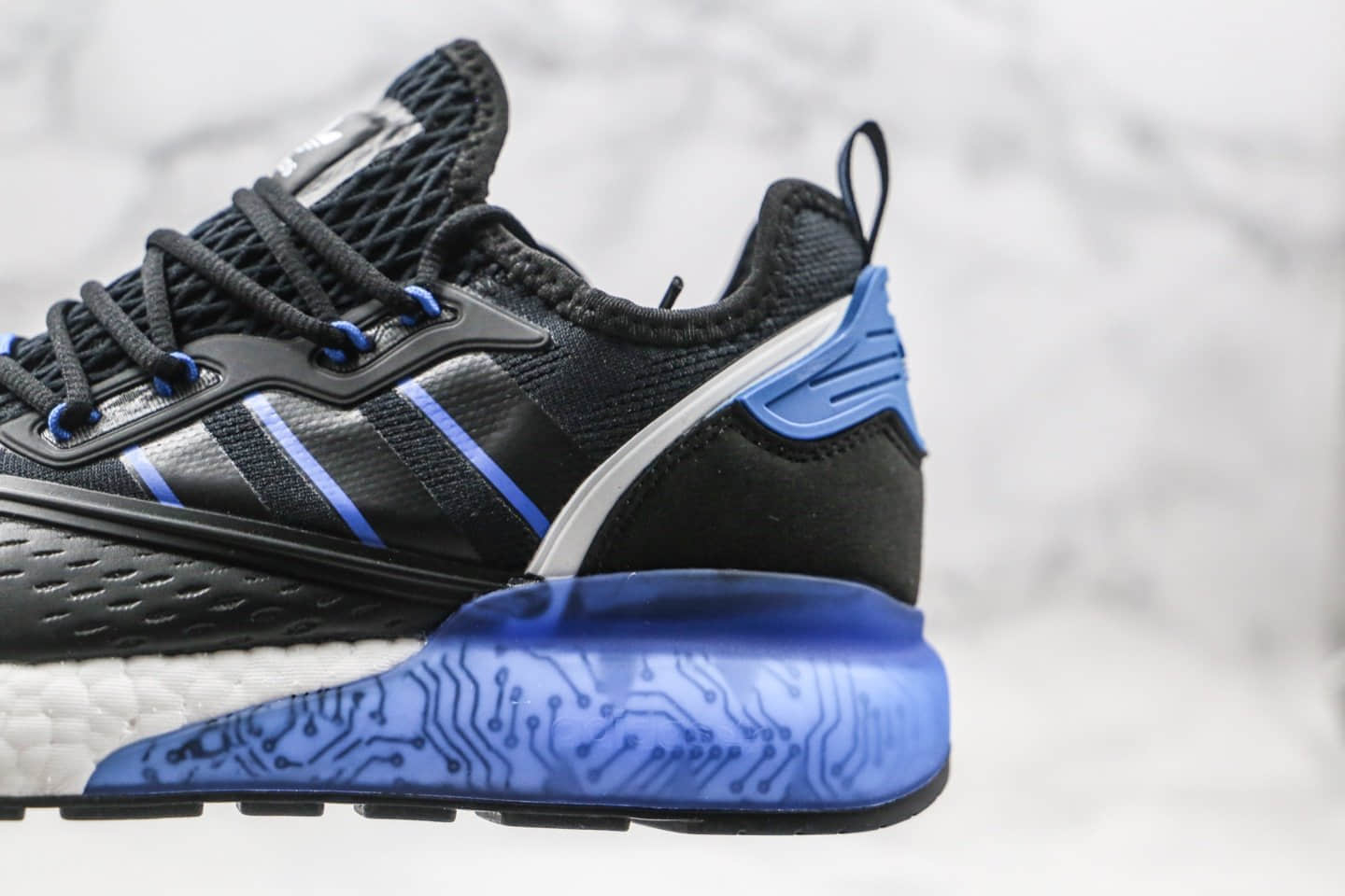 阿迪达斯Adidas Originals ZX 2K Boost纯原版本爆米花跑鞋易烊千玺同款ZX 2K黑蓝色原鞋开模一比一打造 货号:FY1458