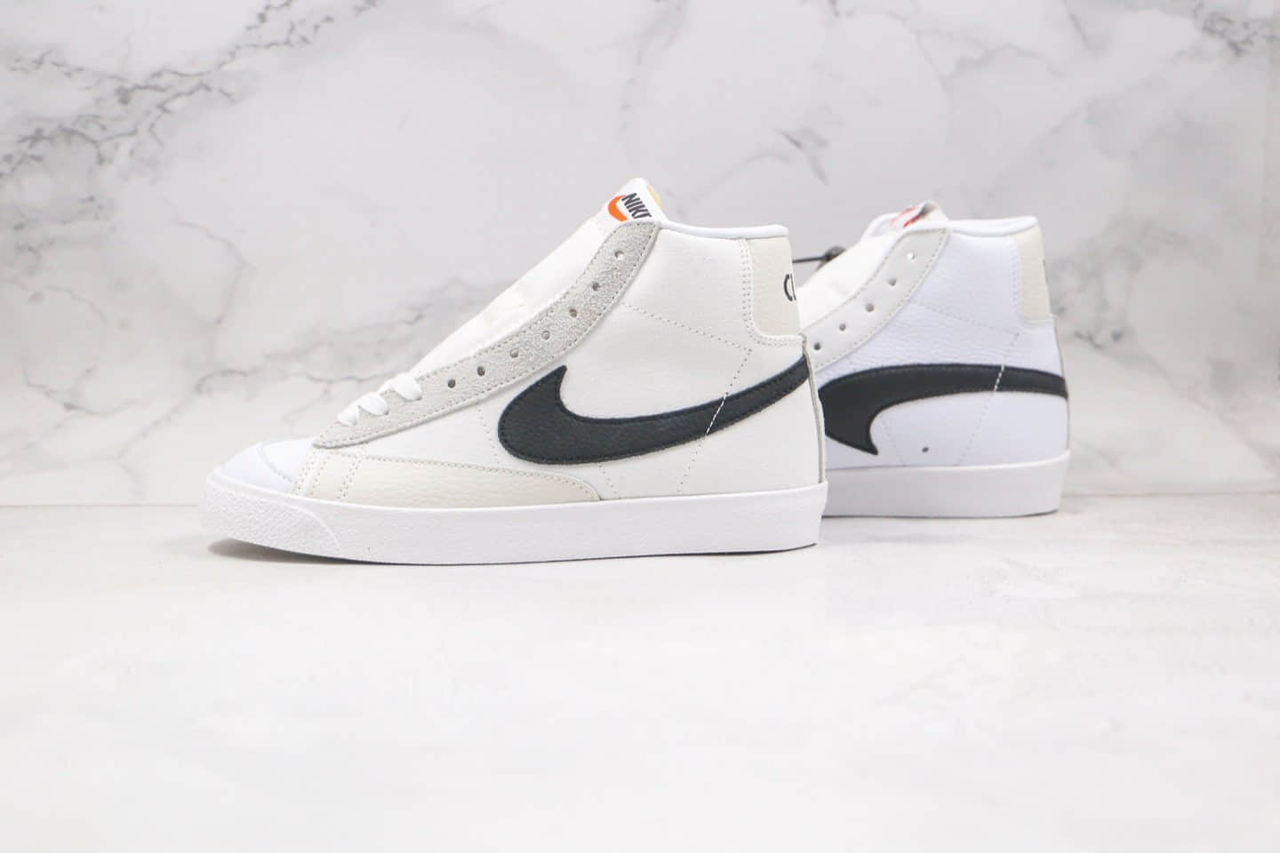 耐克Nike Blazer Mid Class 1977 x Slam Jam联名款纯原版本中帮开拓者白黑色硫化板鞋原楦头纸板打造 货号:CD8233-100