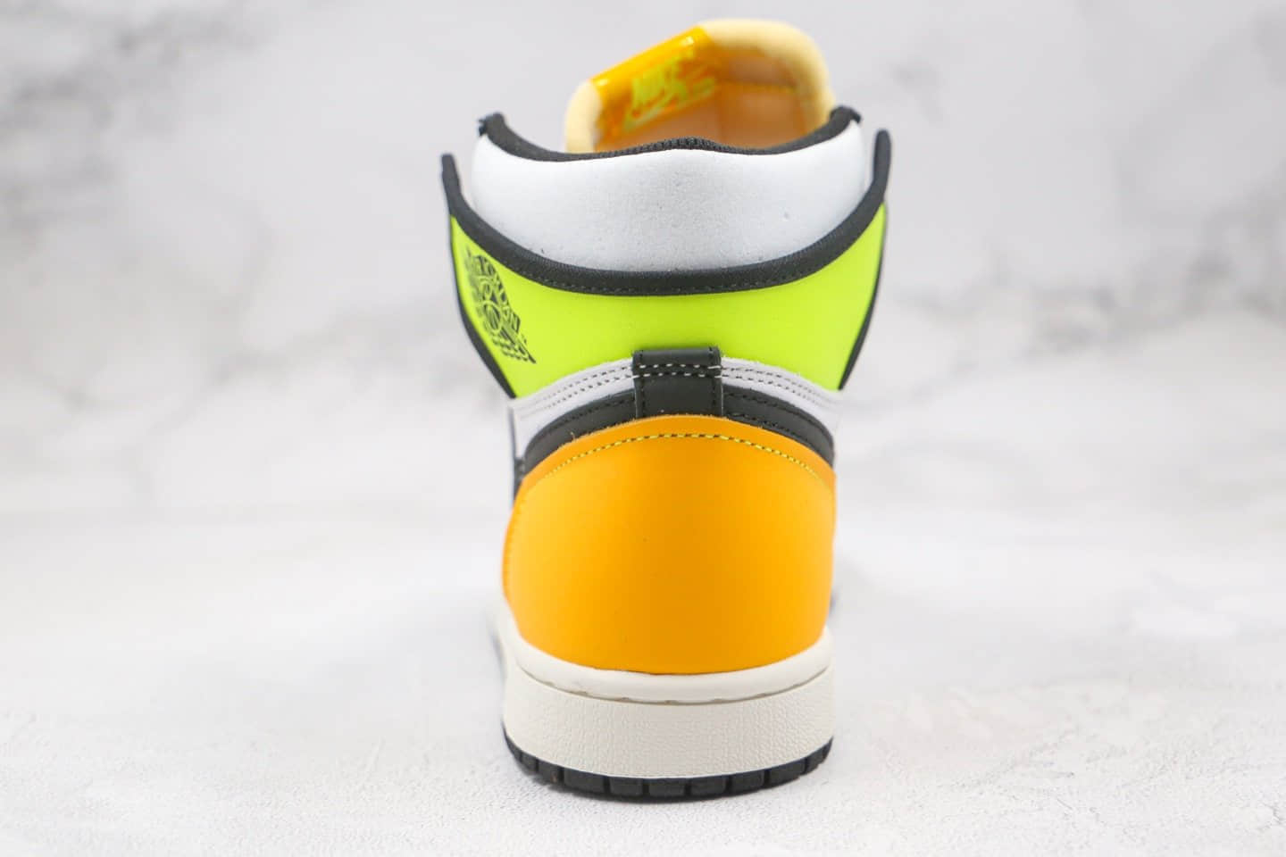 乔丹Air Jordan 1 Vlot Gold纯原版本高帮AJ1荧光绿黑黄色正确后跟定型 货号:555088-118