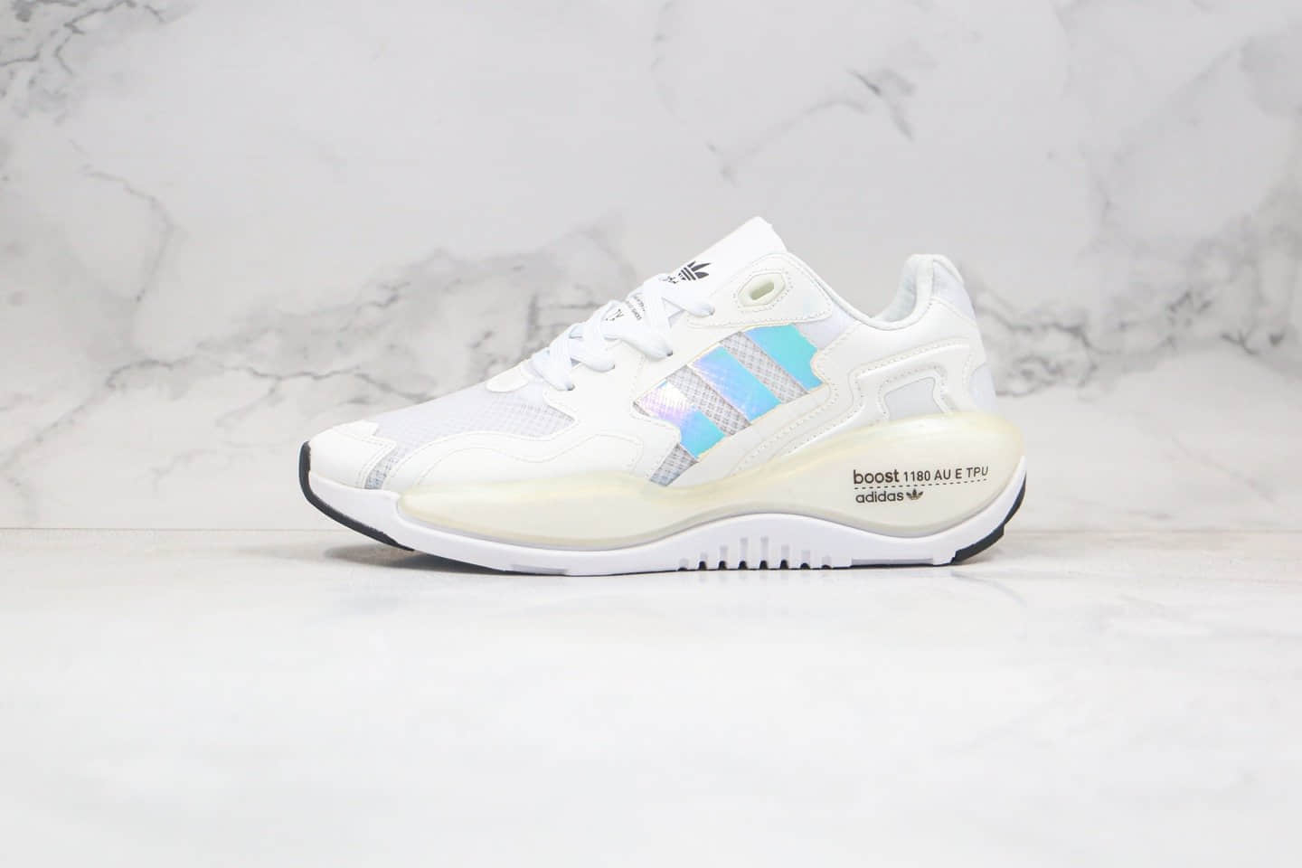 阿迪达斯Adidas Originals ZX ALKYNE纯原版本化学元素系列炔白镭射爆米花跑鞋原盒原标 货号:FY3026
