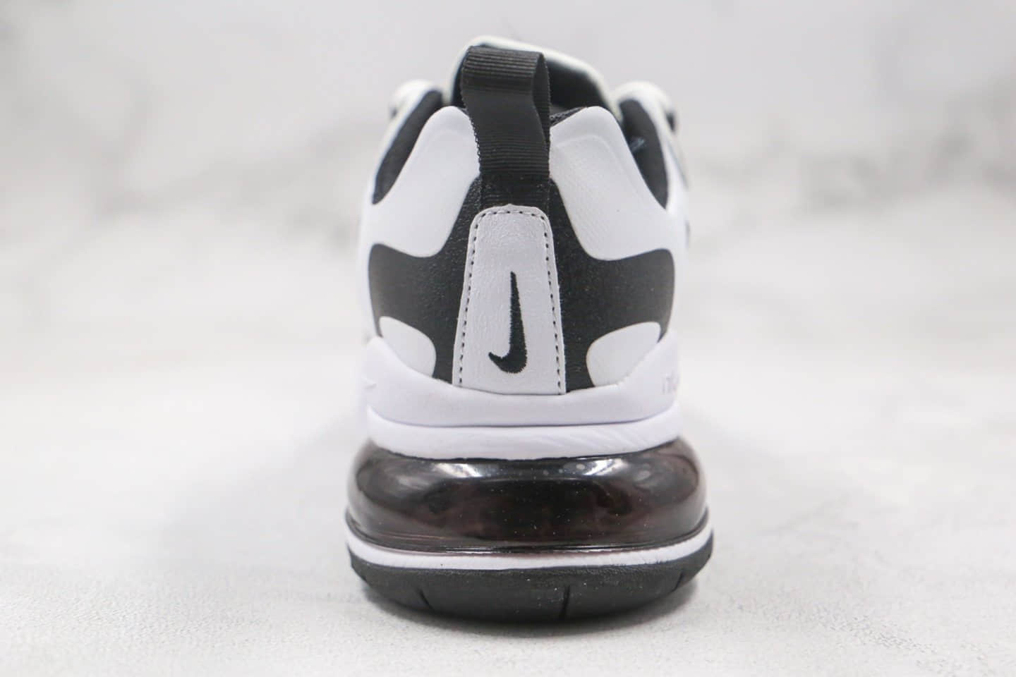 耐克Nike Air Max 270 React QP White Light Blue纯原版本半掌气垫Max270白黑色瑞亚跑鞋内置真小潘气垫 货号:CT1646-100