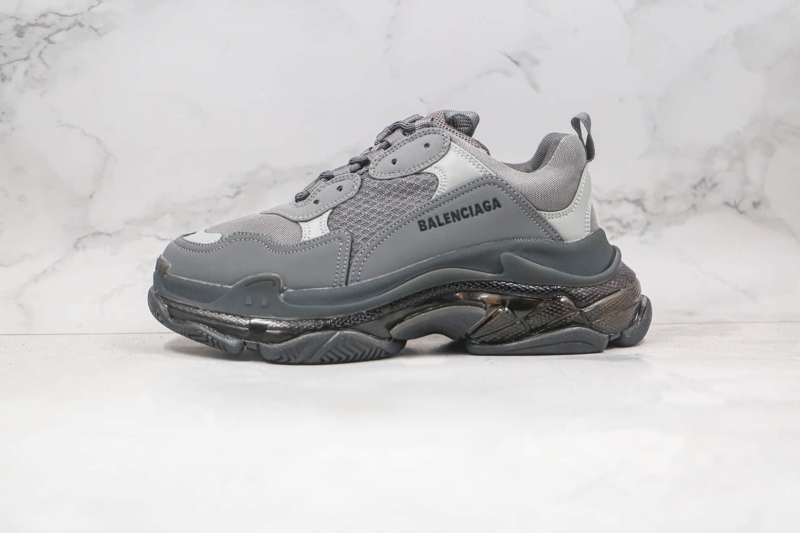 巴黎世家Balenciaga Triple S纯原版本复古气垫灰色老爹鞋原档案数据开发原盒原标