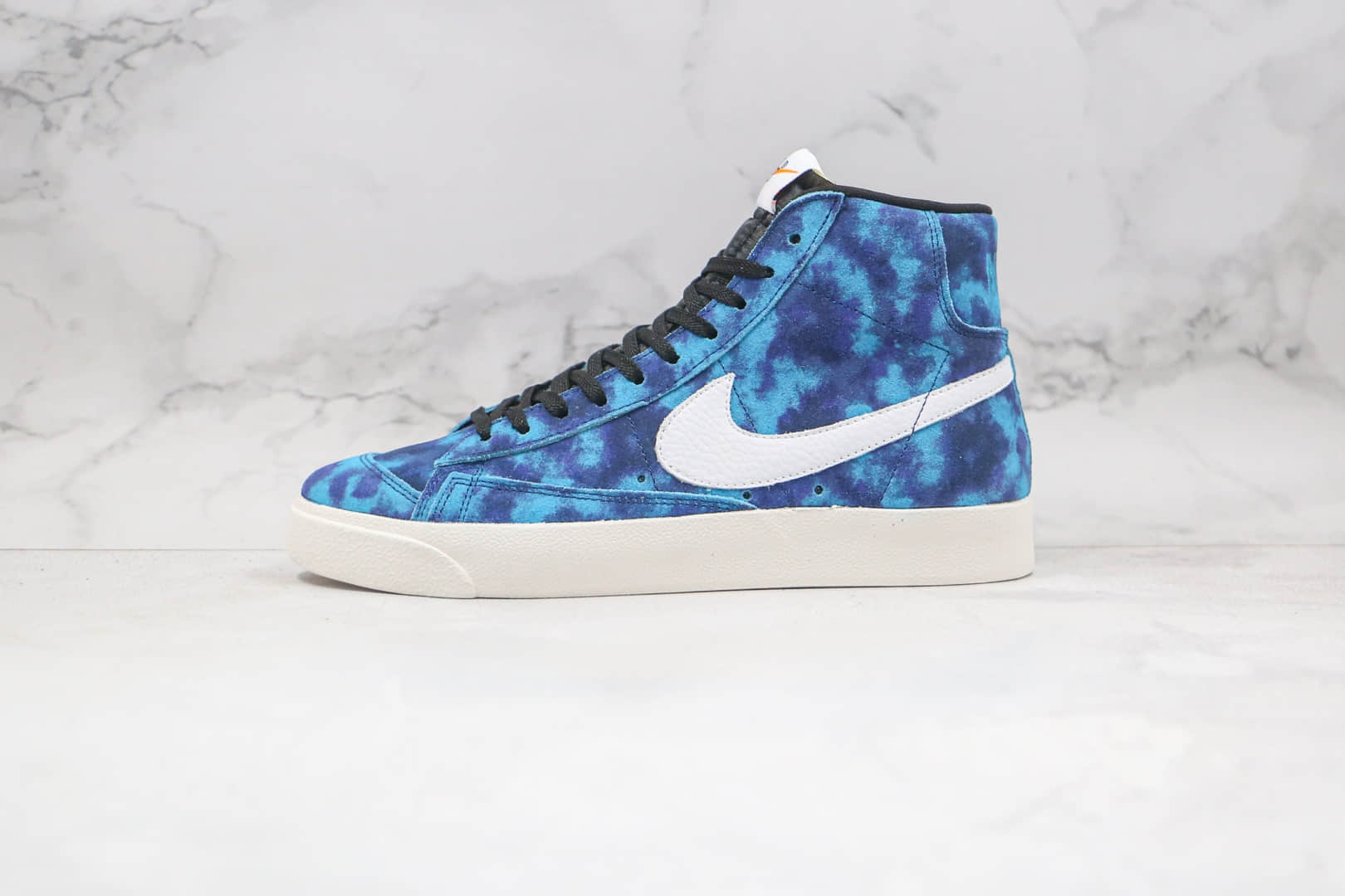 耐克Nike Blazer Mid Retro OG纯原版本中帮开拓者蓝色扎染板鞋原鞋开模一比一打造 货号:DA7575-991