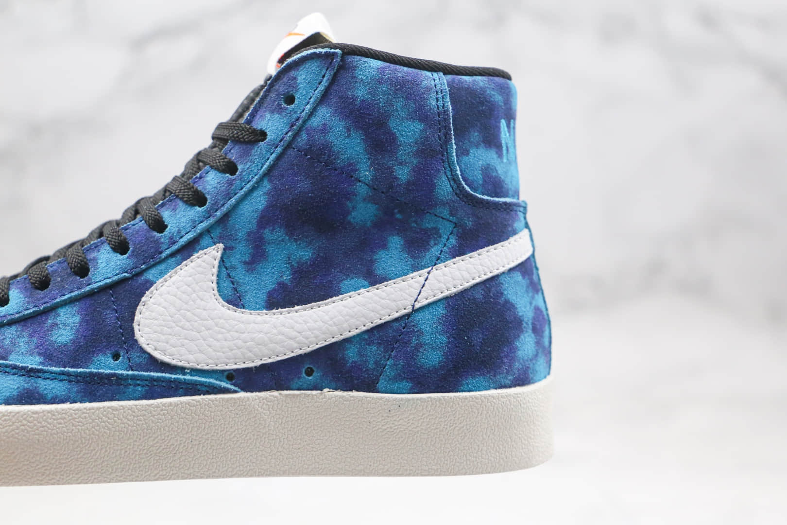 耐克Nike Blazer Mid Retro OG纯原版本中帮开拓者蓝色扎染板鞋原鞋开模一比一打造 货号:DA7575-991