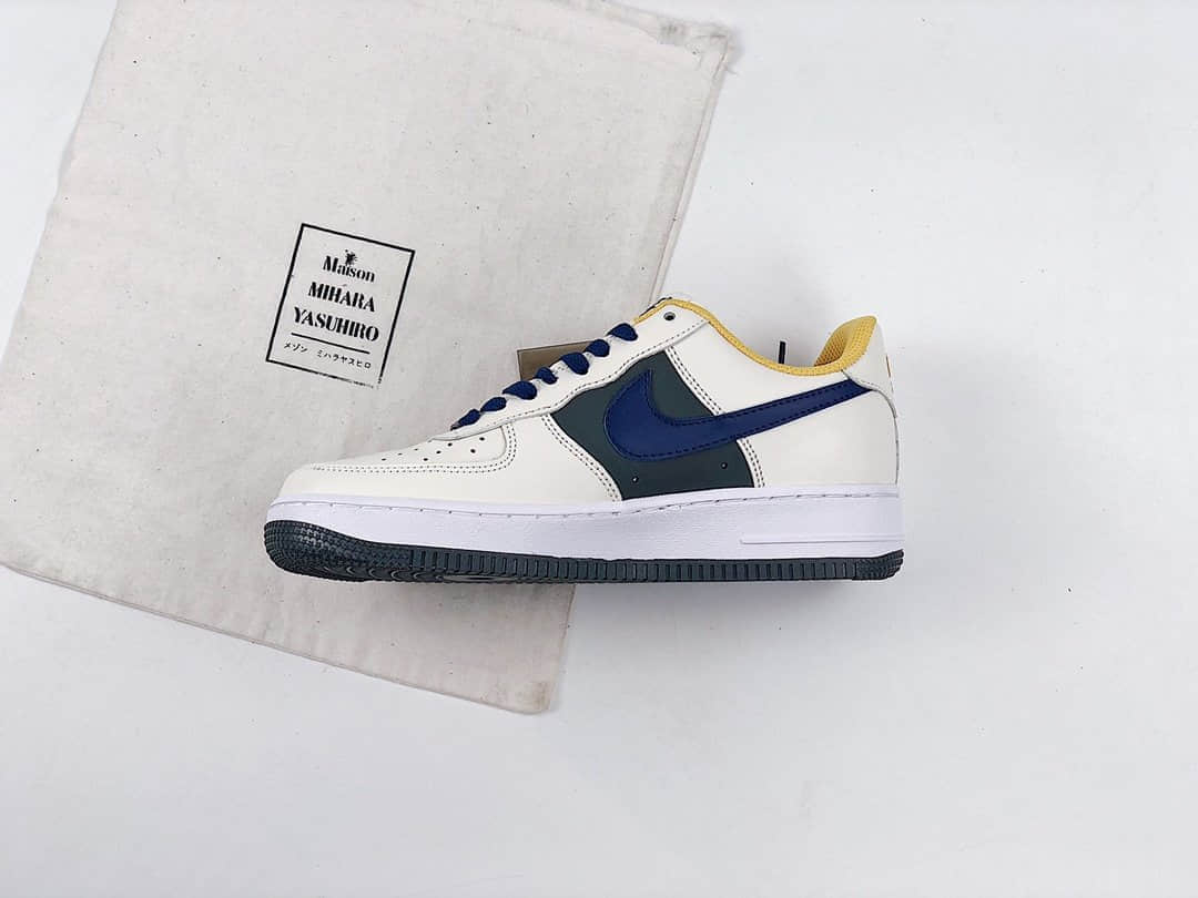 耐克Nike Air Force1 LOW'07纯原版本低帮空军一号米黄蓝灰板鞋内置全掌Sole气垫 货号：CK7214-101