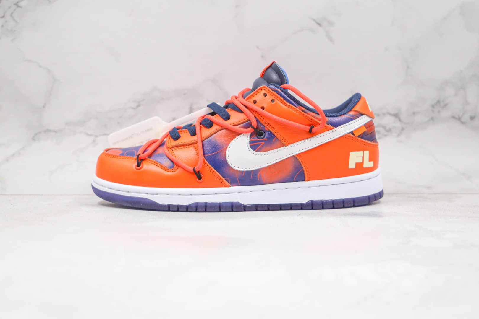 耐克Nike SB Dunk x OFF-WHITE联名款纯原版本低帮SB DUNK蓝橙色板鞋原档案数据开发原盒原标 货号：CT0856-801