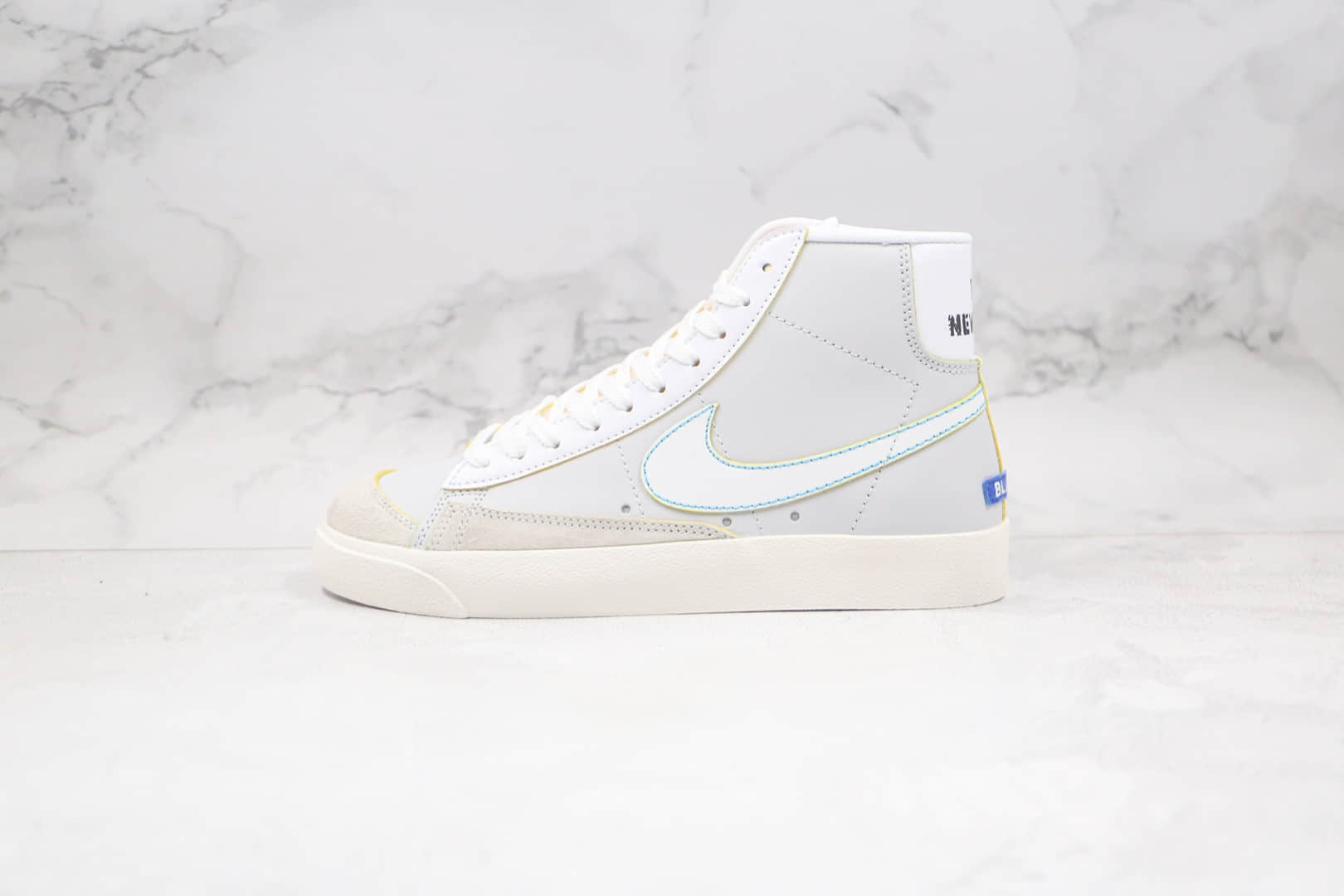 耐克Nike Blazer Mid '77 Label Maker纯原版本中帮开拓者刮刮乐开口笑板鞋鞋面正确可撕 货号:DC5203-100