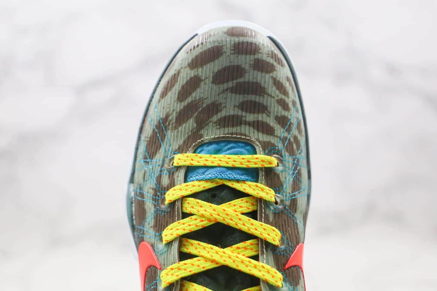 耐克Nike Zoom Kobe 7 Cheetah纯原版本科比7代迷彩绿橙色篮球鞋内置碳板气垫支持实战 货号:488371-200